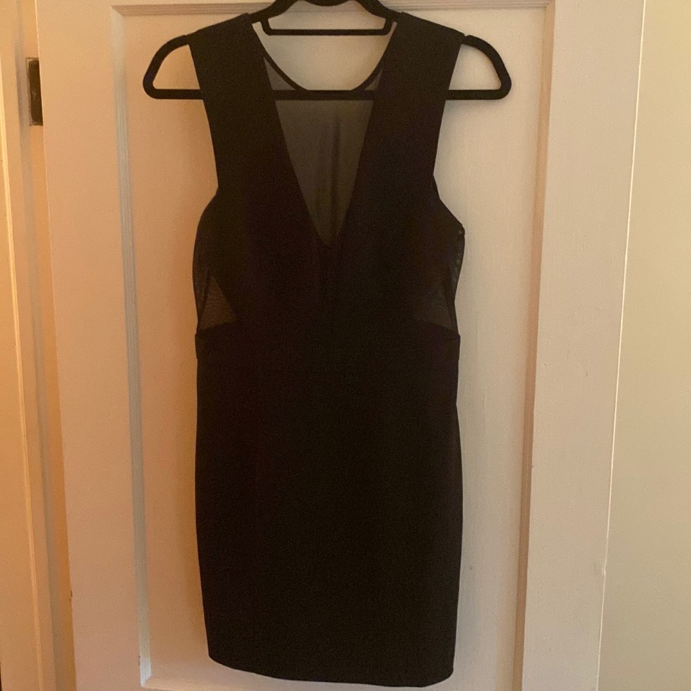 New w/o tags Jay Godfrey sheer paneled cocktail dress